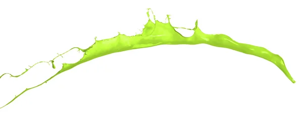 Изолированный выстрел зеленой краски всплеск на белом фоне — стоковое фото