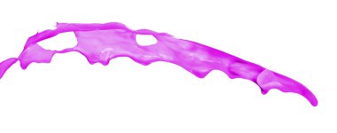 Pembe boya sıçramasına izole üzerinde beyaz arka plan