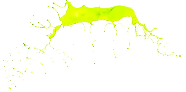 Foto aislada de salpicadura de pintura verde sobre fondo blanco — Foto de Stock