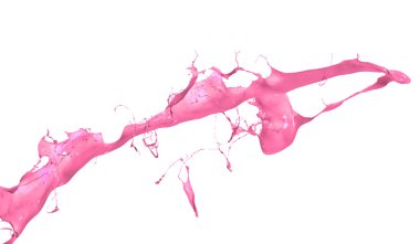 Pembe boya sıçramasına izole üzerinde beyaz arka plan