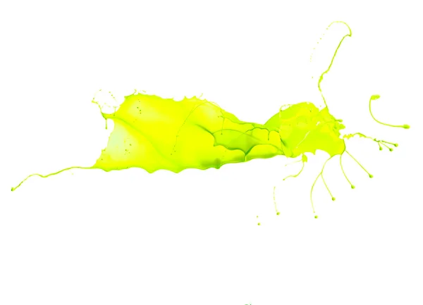 Изолированный выстрел зеленой краски всплеск на белом фоне — стоковое фото