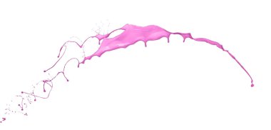 Pembe boya sıçramasına izole üzerinde beyaz arka plan