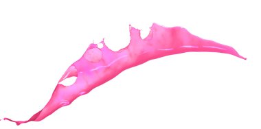 Pembe boya sıçramasına izole üzerinde beyaz arka plan