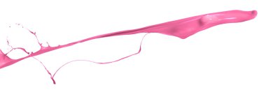 Pembe boya sıçramasına izole üzerinde beyaz arka plan