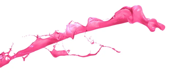 Pink paint splashing isolated on white background — Stock Photo, Image