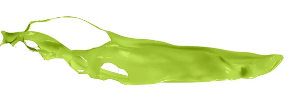 흰색 바탕에 녹색 페인트 얼룩의 고립 된 총 — 스톡 사진