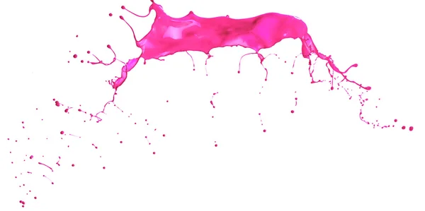 Ροζ χρώμα πιτσίλισμα απομονωθεί σε λευκό φόντο — Φωτογραφία Αρχείου