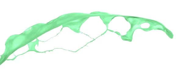 Elszigetelt shot fehér alapon zöld festék Splash — Stock Fotó