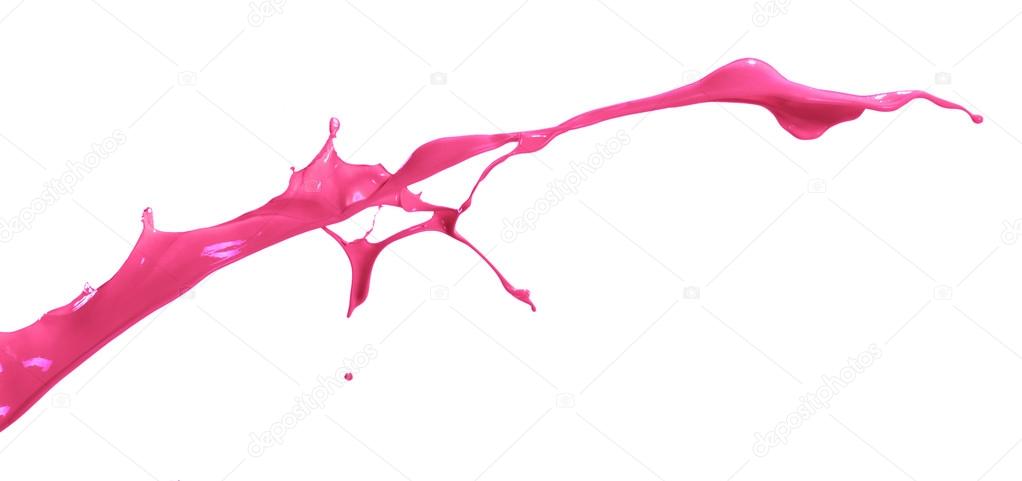 Pink paint splashing isolated on white background102