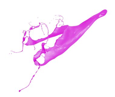 Pembe boya sıçramasına izole üzerinde beyaz arka plan