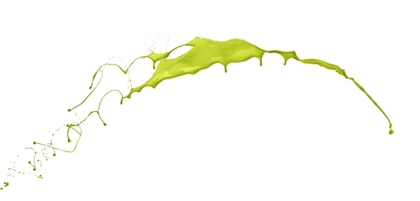 Isolated shot of green paint splash on white background — Stock Photo, Image