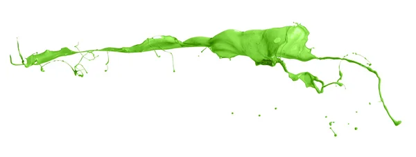 Isolated shot of green paint splash on white background — Stock Photo, Image