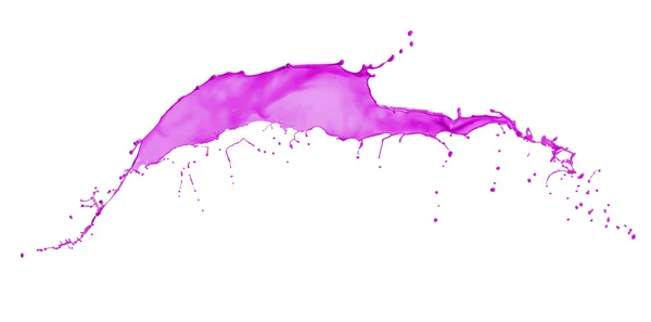 Pintura rosa espirrando isolado no fundo branco — Fotografia de Stock