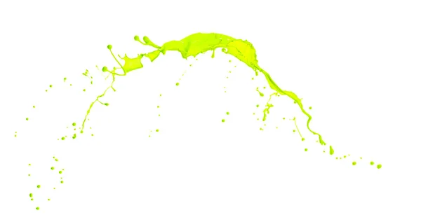 Elszigetelt shot fehér alapon zöld festék Splash — Stock Fotó