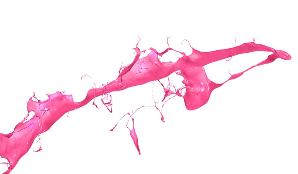 Pinke Farbe spritzt isoliert auf weißem Hintergrund — Stockfoto