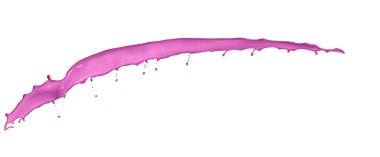 Pembe boya sıçramasına izole üzerinde beyaz arka plan