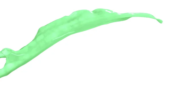 Μεμονωμένο πυροβολισμό του splash πράσινο χρώμα σε άσπρο φόντο — Φωτογραφία Αρχείου