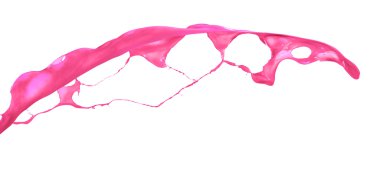 Pembe boya sıçramasına izole üzerinde beyaz arka plan