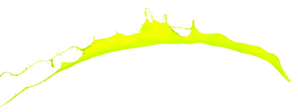Изолированный выстрел зеленой краски всплеск на белом фоне — стоковое фото