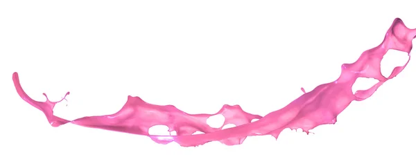 Pink paint splashing isolated on white background — Stock Photo, Image