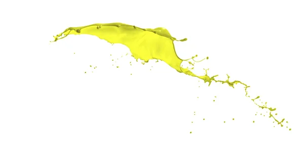 Vernice gialla spruzzata su sfondo bianco — Foto Stock