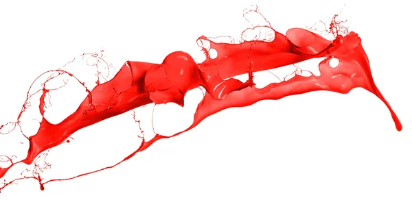 Roter Farbtupfer über weißem Hintergrund — Stockfoto