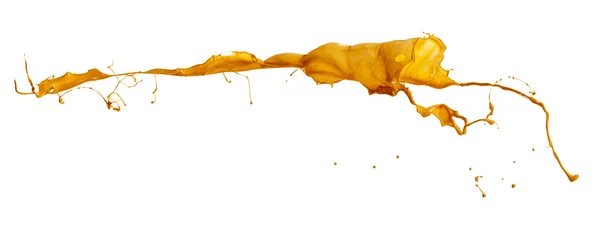 Splash de tinta laranja isolada no fundo branco — Fotografia de Stock