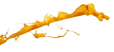 Splash Orange boya izole üzerinde beyaz arka plan