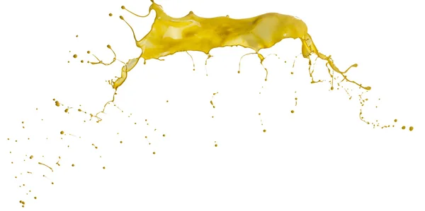 Splashes of yellow paint isolated on white background — Stock Photo, Image