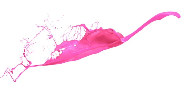 ピンク ペイント飛沫分離に白い背景 — ストック写真