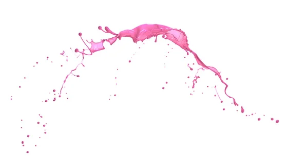 Růžová barva stříkající izolované na bílém pozadí — Stock fotografie