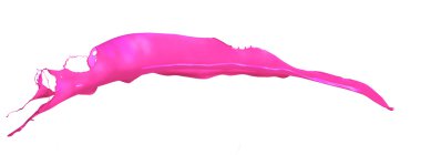Pembe boya sıçramasına izole üzerinde beyaz arka plan