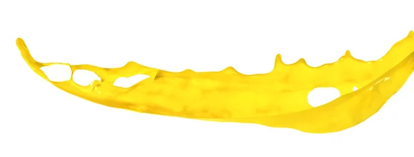 Beyaz arkaplanda sarı boya sıçraması — Stok fotoğraf