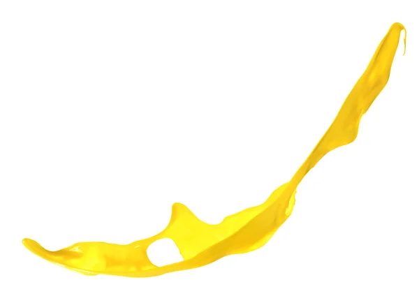 Yellow paint splash on white background — Stock Photo, Image
