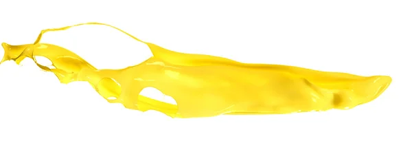 Yellow paint splash on white background — Stock Photo, Image