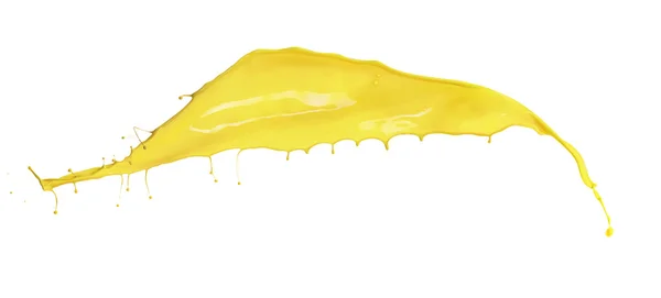 Yellow paint splash on white background — Stock Photo, Image