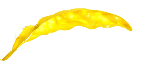 Κίτρινη μπογιά πιτσιλίζει σε λευκό φόντο — Φωτογραφία Αρχείου