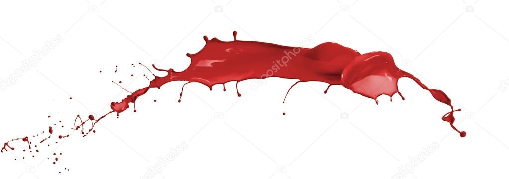 red splash over white background