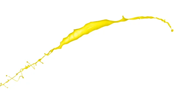 Amarelo pintura respingo no fundo branco — Fotografia de Stock
