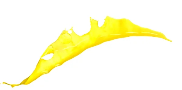 Beyaz arkaplanda sarı boya sıçraması — Stok fotoğraf