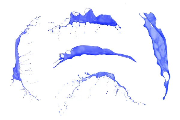 Blue splashes isolated on white background — Stock Photo, Image