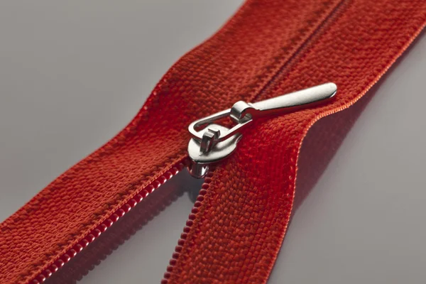 Red zipper — Stock Photo, Image