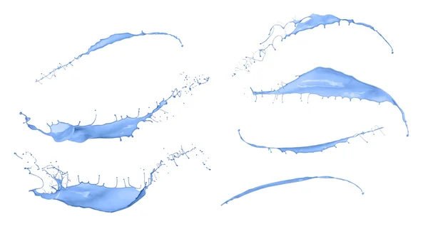白い背景で隔離ブルーの水しぶき — ストック写真