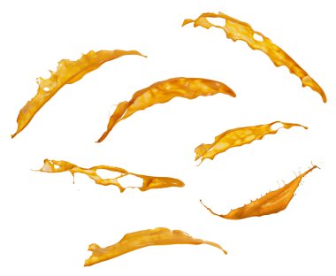 Turuncu boya beyaz arka plan üzerinde izole sıçraması