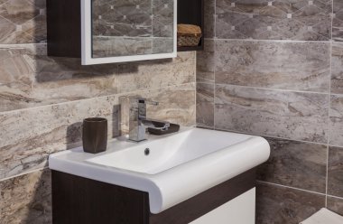ayrıntı şık banyo lavabo ve ayna