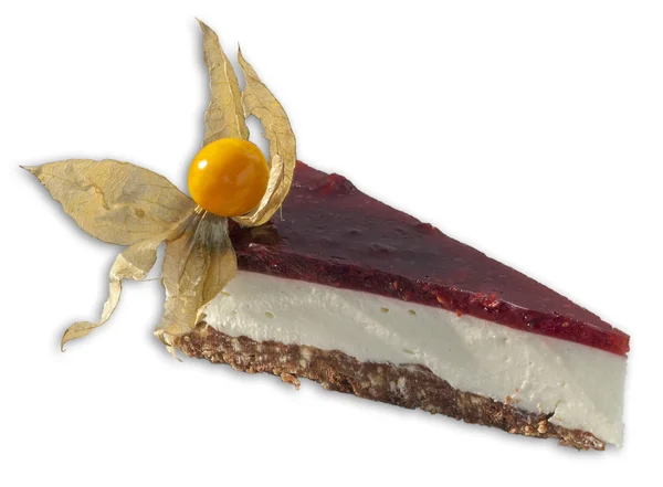 Fatia de cheesecake framboesa — Fotografia de Stock