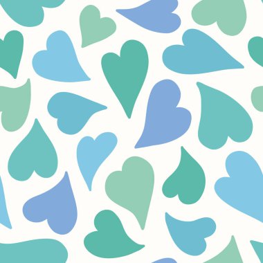 Kalp geçmişi. Sevimli vektörsüz tasarım Sevgililer Günü için idealdir. Mavi ve yeşil renkli eğlenceli bir illüstrasyon.