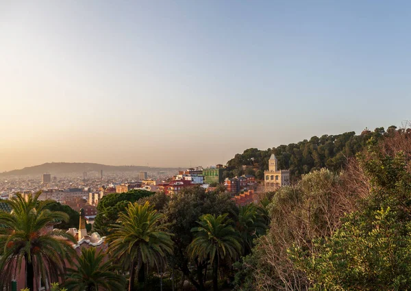 Vue Parc Guell Tôt Matin — Photo