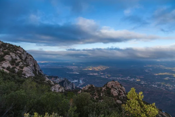 Vista Montaña Montserrat Formaciones Rocosas Parque Natural Montserrat Barcelona Cataluña — Foto de Stock