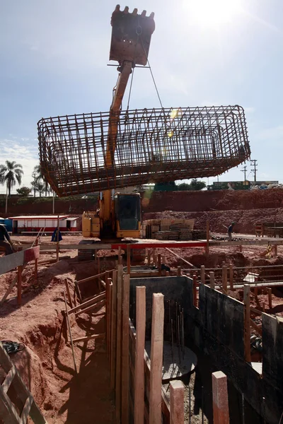 Bulldozer Construção Civil São Paulo Brasil — Fotografia de Stock